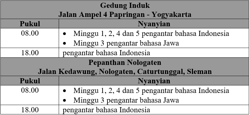 Jadwal Ibadah